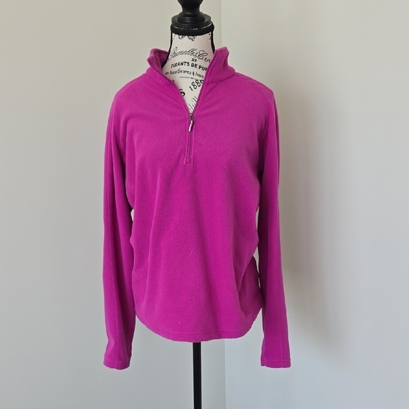 Nike Tops - Nike Women's Magenta Quarter-Zip Fleece Sweatshirt